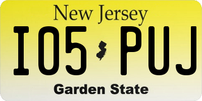 NJ license plate I05PUJ