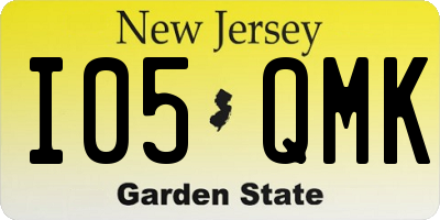 NJ license plate I05QMK