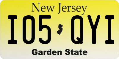 NJ license plate I05QYI