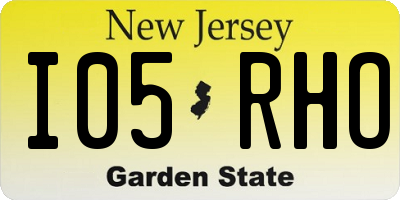 NJ license plate I05RHO