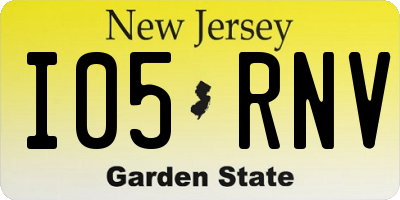 NJ license plate I05RNV