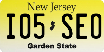 NJ license plate I05SEO