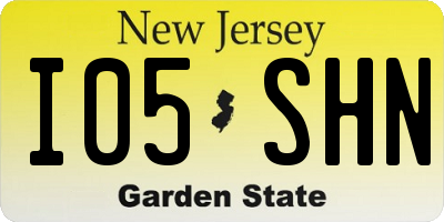 NJ license plate I05SHN