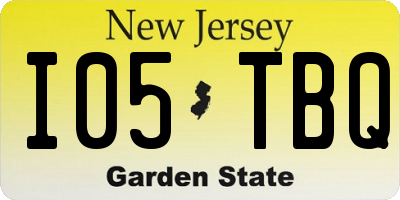 NJ license plate I05TBQ