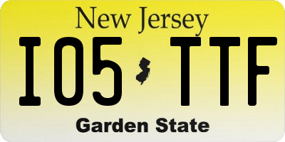 NJ license plate I05TTF