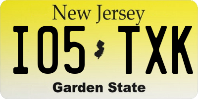 NJ license plate I05TXK