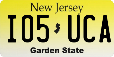 NJ license plate I05UCA