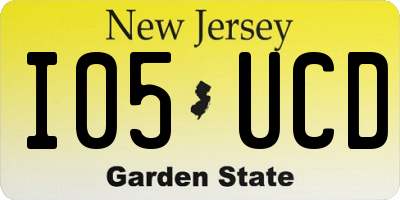 NJ license plate I05UCD
