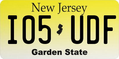 NJ license plate I05UDF