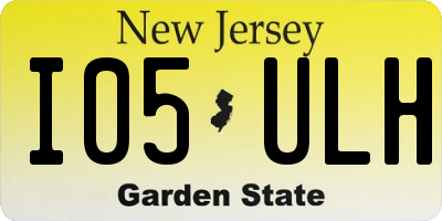 NJ license plate I05ULH