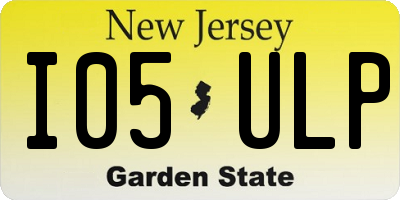 NJ license plate I05ULP
