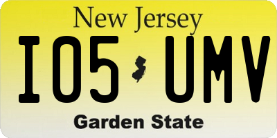 NJ license plate I05UMV