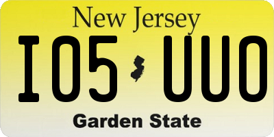 NJ license plate I05UUO