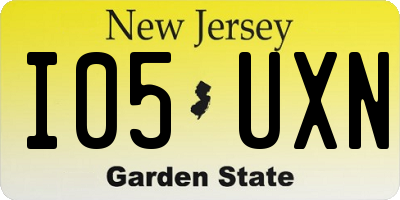 NJ license plate I05UXN