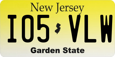 NJ license plate I05VLW