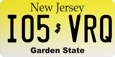 NJ license plate I05VRQ