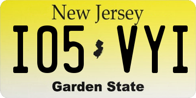 NJ license plate I05VYI
