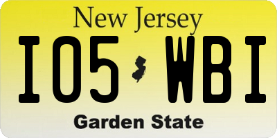 NJ license plate I05WBI