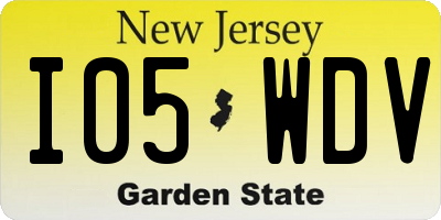 NJ license plate I05WDV