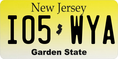 NJ license plate I05WYA