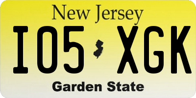 NJ license plate I05XGK
