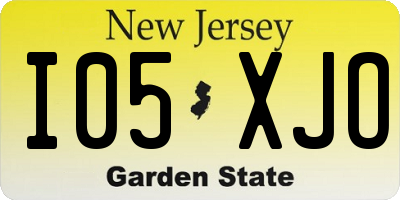 NJ license plate I05XJO