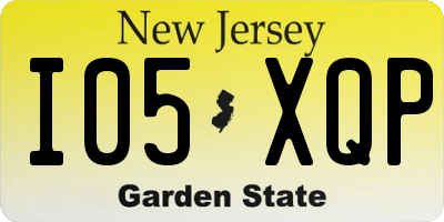 NJ license plate I05XQP