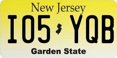 NJ license plate I05YQB