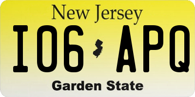 NJ license plate I06APQ