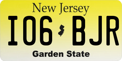 NJ license plate I06BJR