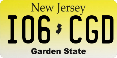 NJ license plate I06CGD