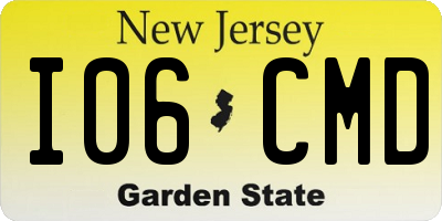 NJ license plate I06CMD