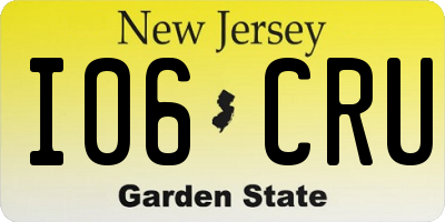 NJ license plate I06CRU