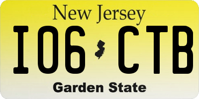 NJ license plate I06CTB