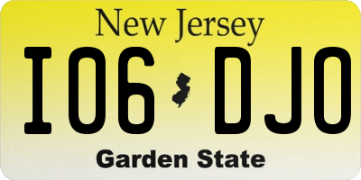 NJ license plate I06DJO