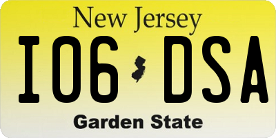 NJ license plate I06DSA