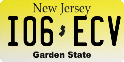 NJ license plate I06ECV