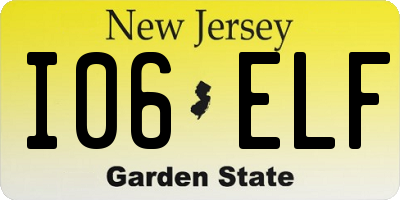 NJ license plate I06ELF