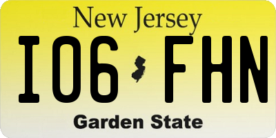 NJ license plate I06FHN