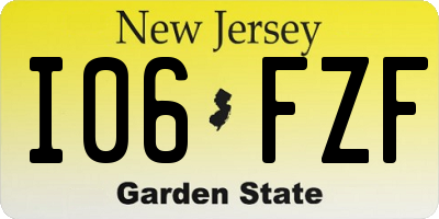 NJ license plate I06FZF