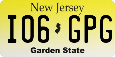 NJ license plate I06GPG