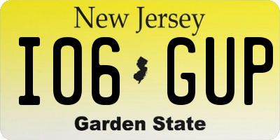 NJ license plate I06GUP