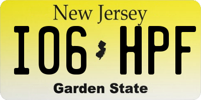 NJ license plate I06HPF