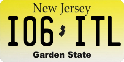 NJ license plate I06ITL