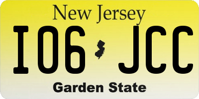 NJ license plate I06JCC