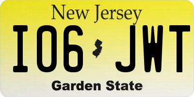 NJ license plate I06JWT