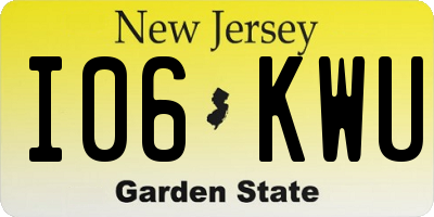 NJ license plate I06KWU
