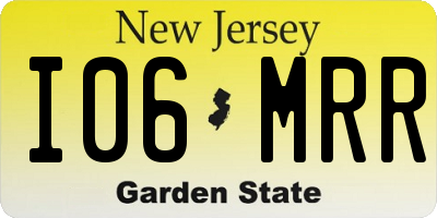 NJ license plate I06MRR