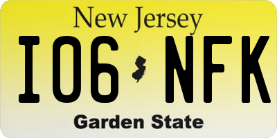 NJ license plate I06NFK