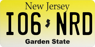 NJ license plate I06NRD
